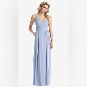 Dessy Sleeveless Pleated Skirt Maxi Dress with Pockets